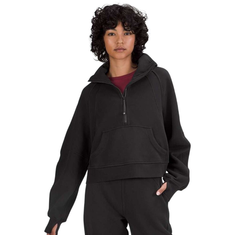 Lululemon Scuba Oversized Funnel Neck Sweatshirt Black Size M/L Cotton Fleece